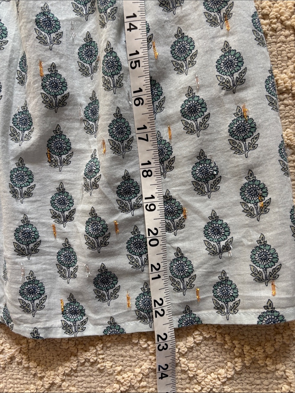 Lucky Brand Light Blue Print Sleeveless Button Front Top - Picture 7 of 9